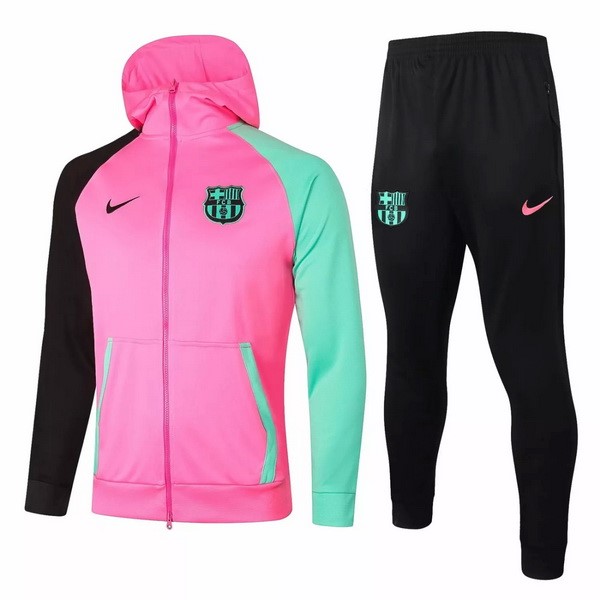 Chaqueta Con Capucha Barcelona 2020-21 Rosa Verde